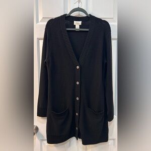 Neiman Marcus 100% Cashmere Button Front Cardigan Sweater Women Size L Pockets